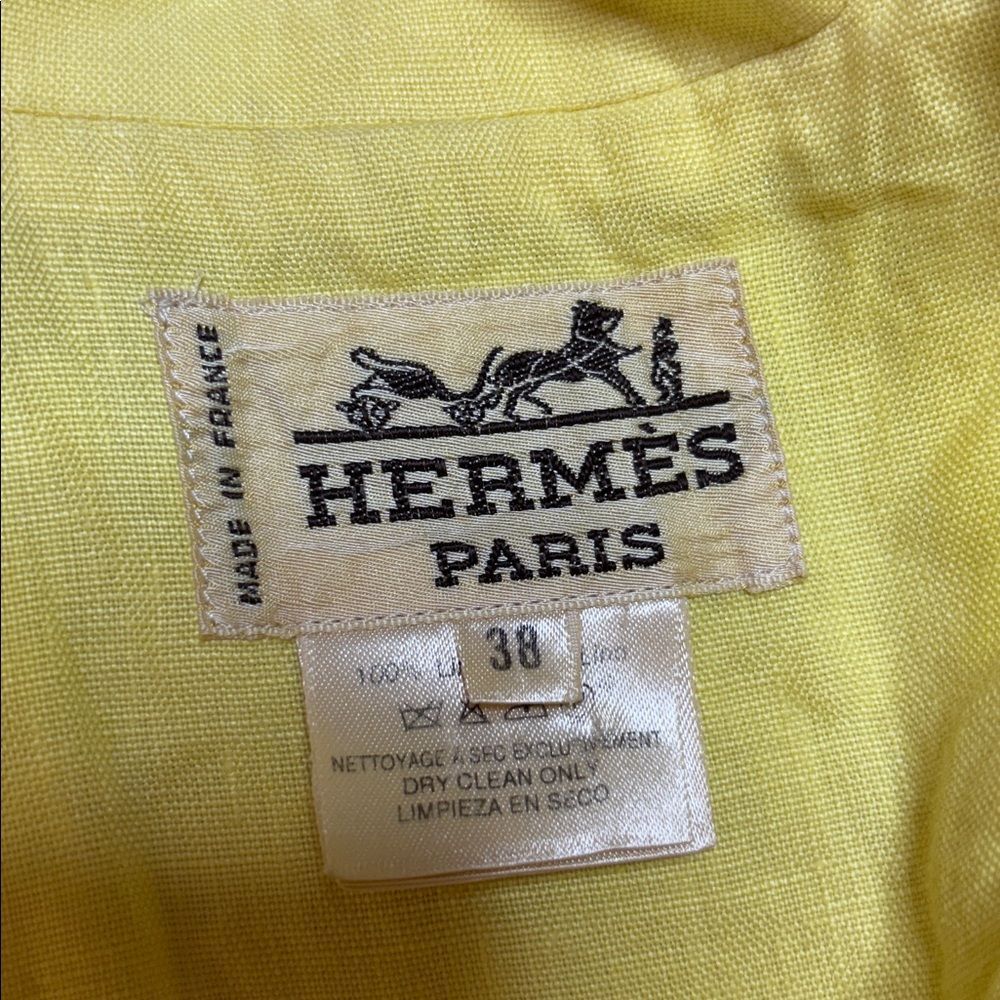 Hermes Light Yellow Blazer with Button Detail,S - Picture 11 of 12